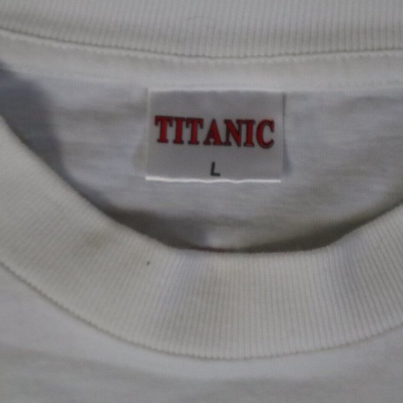 Vintage Titanic T-shirt Men's Size L White Army Marines Graphics Print Pullover - Picture 3 of 8